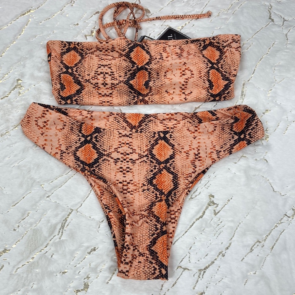 Snakeskin Highwaisted Bikini Large